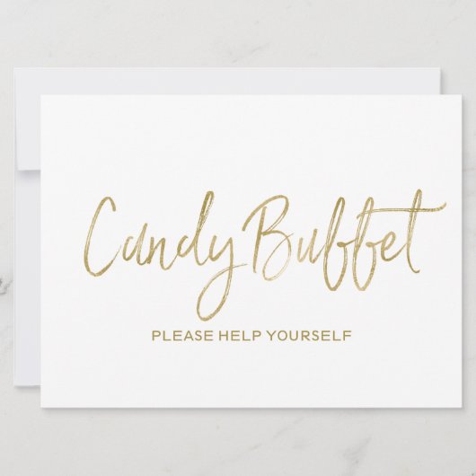 "Snoep buffet" Weddenschap | Stijlvolle Golden Kaart (Voorkant)