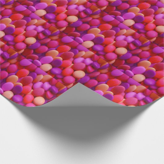 Snoep Button roze Cadeaupapier (Hoek)