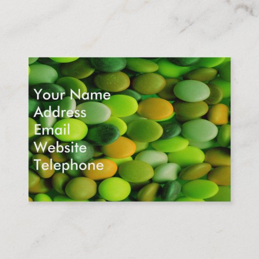 Snoep Buttonnen groen Visitekaartje (Voorkant)