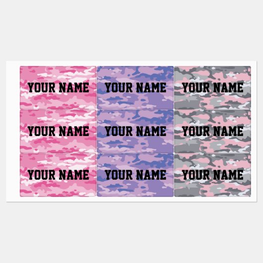 Snoep Camo grote rechthoekige labels (Vel)