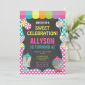 Snoep Candyland Rainbow verjaardagsfeestje meisje Kaart (Staand voorkant)