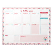Snoep Canes en Bows Weekly To Do List Planner Notitieblok (Voorkant)