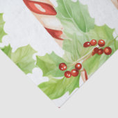 Snoep Canes Greenery Winter Berries Kerstmis Tissuepapier (Detail)