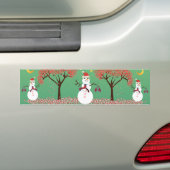 Snoep caneTree met Sneeuwman Bumpersticker (Op auto)