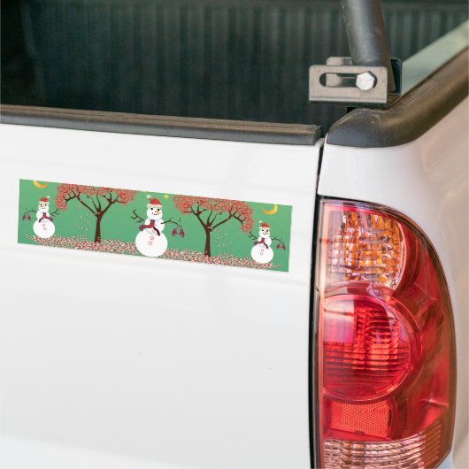 Snoep caneTree met Sneeuwman Bumpersticker (Op Truck)