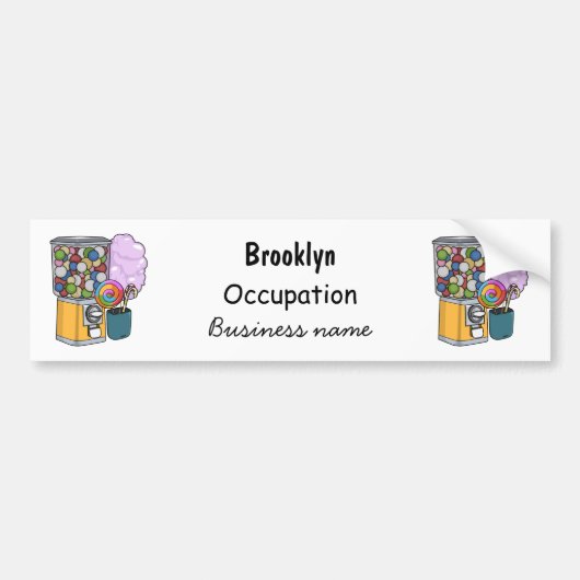 Snoep cartoon illustratie bumpersticker (Voorkant)