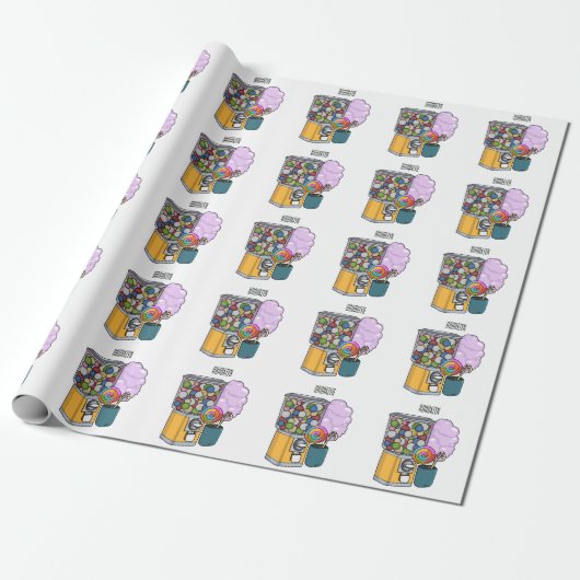 Snoep cartoon illustratie cadeaupapier (Uitgerold)