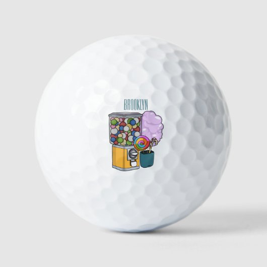 Snoep cartoon illustratie golfballen (Voorkant)