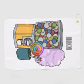 Snoep cartoon illustratie golfhanddoek (Horizontaal)