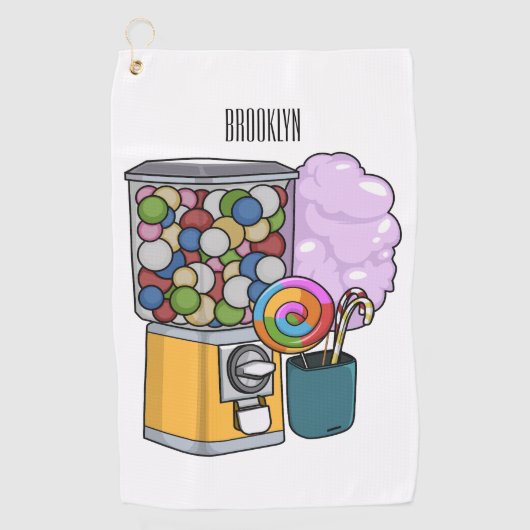 Snoep cartoon illustratie golfhanddoek (Voorkant)