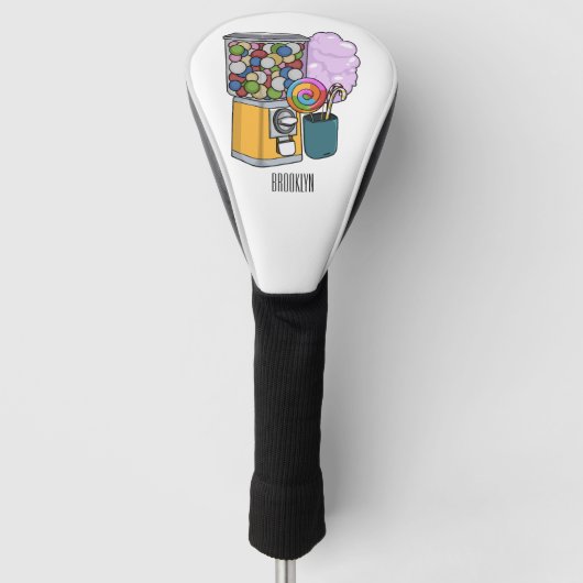 Snoep cartoon illustratie golfheadcover (Voorkant)