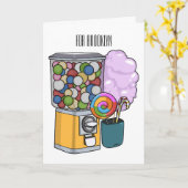 Snoep cartoon illustratie kaart (Gele Bloem)