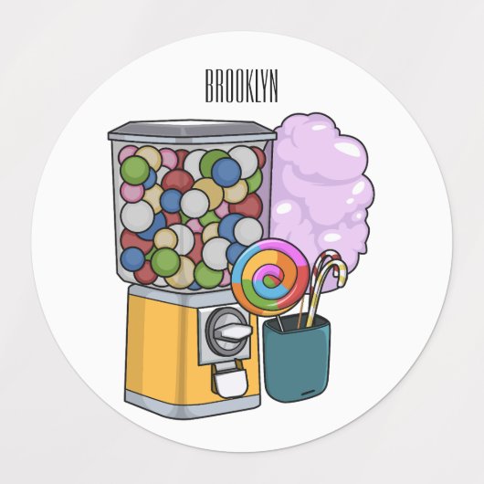 Snoep cartoon illustratie labels (Design 2)