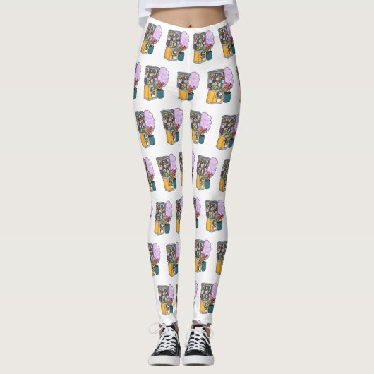 Snoep cartoon illustratie leggings (Voorkant)