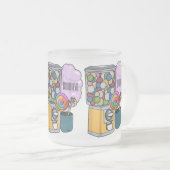 Snoep cartoon illustratie matglas koffiemok (Voorkant rechts)