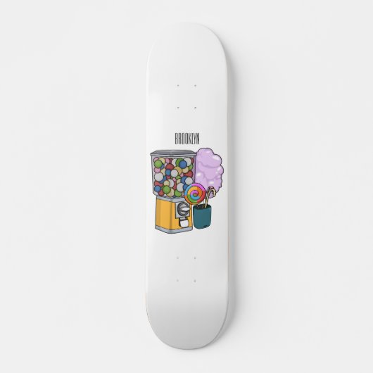 Snoep cartoon illustratie persoonlijk skateboard (Voorkant)