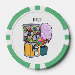 Snoep cartoon illustratie poker chips