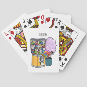 Snoep cartoon illustratie pokerkaarten