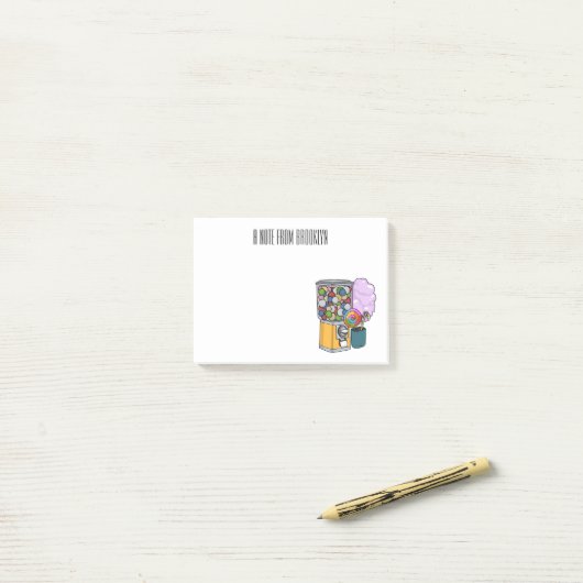 Snoep cartoon illustratie post-it® notes (Op bureau)