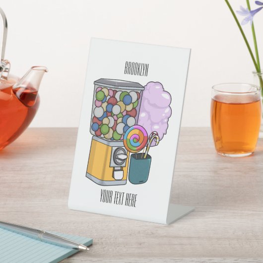 Snoep cartoon illustratie reclamebord met voetstuk (Insitu)