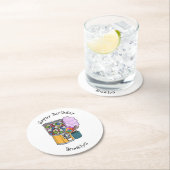 Snoep cartoon illustratie ronde kartonnen onderzetter (Insitu)