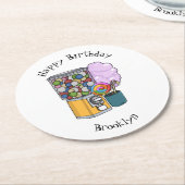 Snoep cartoon illustratie ronde kartonnen onderzetter (Gebogen)