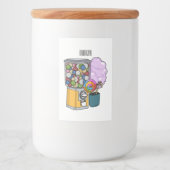 Snoep cartoon illustratie voedselcontainer etiket (Voorkant)