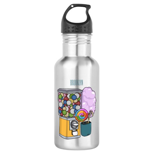 Snoep cartoon illustratie waterfles  (Voorkant)