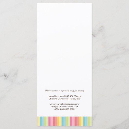 Snoep Cateraar Rack Kaart (Achterkant)