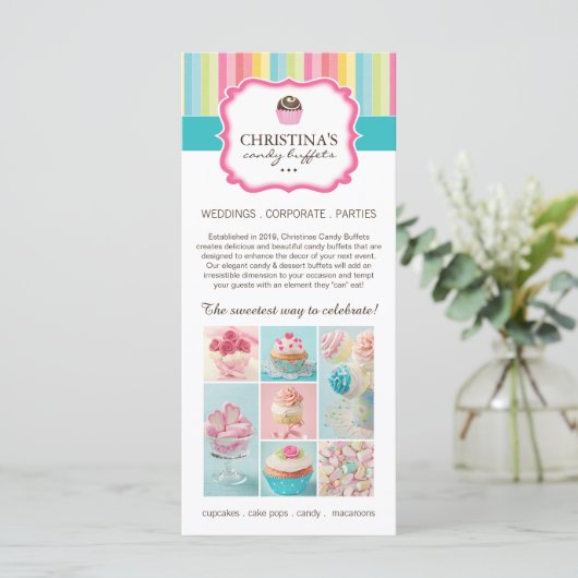 Snoep Cateraar Rack Kaart (Staand voorkant)