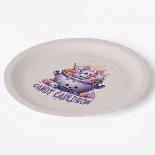 Snoep Cauldron Papieren Bordje (Gekanteld)