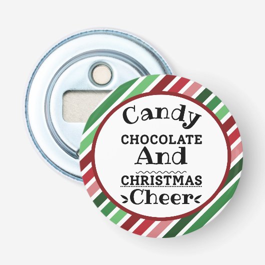 Snoep Chocolade en kerstmis Button Flesopener (Voorkant)