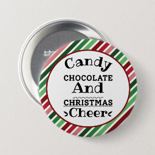 Snoep Chocolade en kerstmis Ronde Button 7,6 Cm