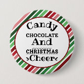 Snoep Chocolade en kerstmis Ronde Button 7,6 Cm (Voorkant)