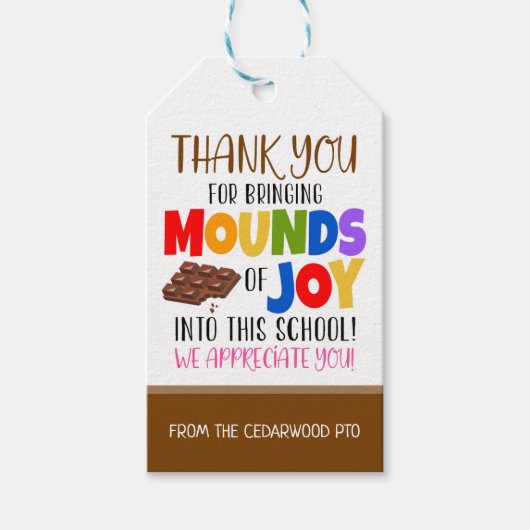 Snoep Chocolade Gift Label Cadeaulabel (Voorkant)