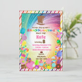 Snoep, chocolade, gouden ticket, regenbooginv kaart (Staand voorkant)