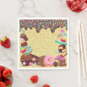 Snoep, chocolade, roze blauw paars servet (Insitu)