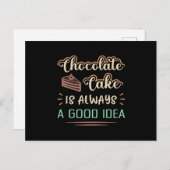 Snoep Chocolate Cake Day Sweet Caca Gift Idee Briefkaart (Voorkant / Achterkant)