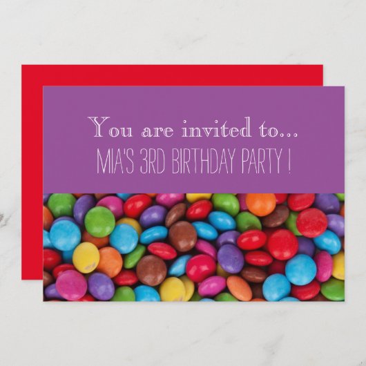 Snoep Chocolate kinderen verjaardagsfeestje Kaart (Voorkant / Achterkant)