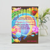 Snoep Chocolate Teenage Dream Land Sweet Invite Kaart (Staand voorkant)