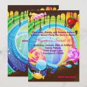 Snoep Chocolate Teenage Dream Land Sweet Invite Kaart (Voorkant / Achterkant)