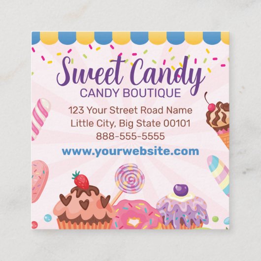 Snoep Chocolates Cupcakes Korting Coupon Kaart (Achterkant)