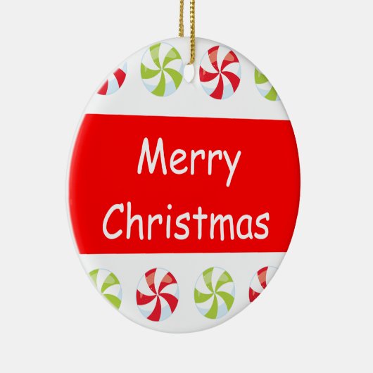 Snoep Christmas Keepsake met het jaar Keramisch Ornament (Rechts)