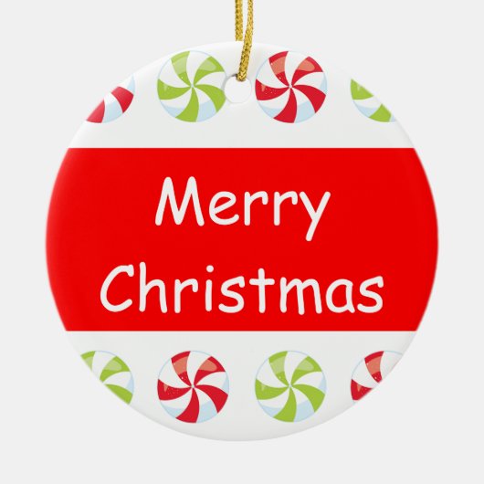 Snoep Christmas Keepsake met het jaar Keramisch Ornament (Voorkant)