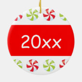 Snoep Christmas Keepsake met het jaar Keramisch Ornament (Achterkant)