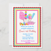 Snoep Circus Invitatie- met rood accent Kaart (Voorkant)