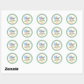 Snoep Circus Stickers- jongenskleuren Ronde Sticker (Vel)