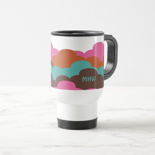 Snoep Clouds aangepaste monogram-mokken Reisbeker (Voorkant rechts)
