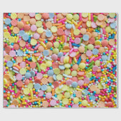 Snoep Confetti Sprinkles Pastel Rainbow Party Cadeaupapier (Vlak)