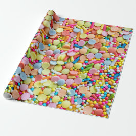 Snoep Confetti Sprinkles Pastel Rainbow Party Cadeaupapier